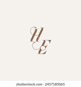 Luxury and Elegant initial monogram logo letter wedding concept design ideas HE