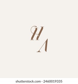 Luxury and Elegant initial monogram logo letter wedding concept design ideas HA