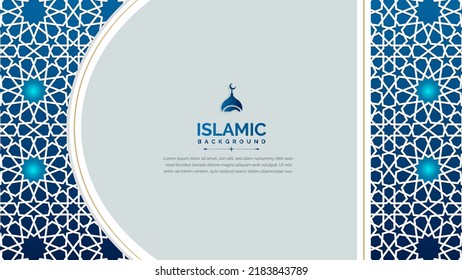  luxury and elegant islamic background with blue color