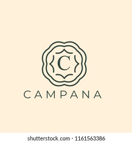 Luxury elegant letter C logo. jewelry frame icon. abstract monoline initial vector design