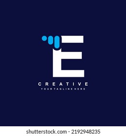 luxury and elegant letter E logo template. E icon with blue bubble element. creative lettering illustration. vector design E. suitable for business, company, technology, product, etc