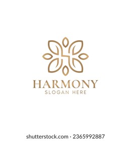 Luxury Elegant Letter H Logo Vector With Floral Accent