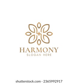 Luxury Elegant Letter H Logo Vector With Floral Accent