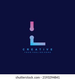Diseño de la plantilla del logotipo L con letras elegantes y de lujo. icono de letra premium L. ilustración de la letra inicial L. adecuado para logotipos de tecnología, negocios, empresa, producto, promoción, etc
