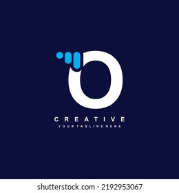 luxury and elegant letter O logo template. O icon with blue bubble element. creative lettering illustration. vector design O. suitable for business, company, technology, product, etc