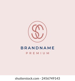 luxury elegant letter s and letter c monogram  typo logo vector for decoration wedding business brand