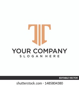 luxury elegant letter T logo design