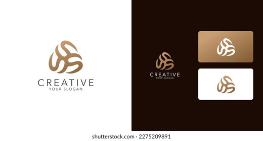 Luxury and elegant letter triple S abstract logo monogram. sss logo