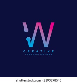 Luxury and elegant letter W logo template design. premium letter W icon. illustration of initial letter W. suitable for logos of technology, business, company, product, promotion, etc