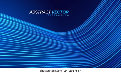 Luxury Elegant Lines Design Background. Cyber Technology Shine Lines Effect. Hi-Tech Background Template. Data Transfer Lines. Vector Illustration.