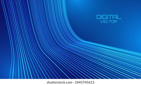 Luxury Elegant Lines Design Background. Cyber Technology Shine Lines Effect. Hi-Tech Background Template. Data Transfer Lines. Vector Illustration.