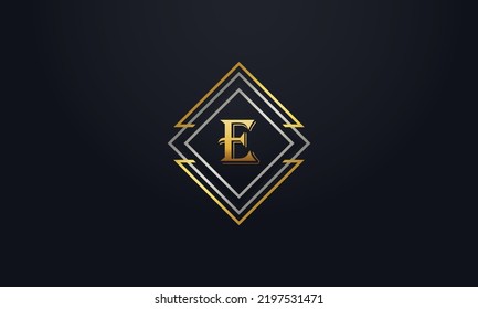 Vector de diseño de logotipo elegante de lujo con E