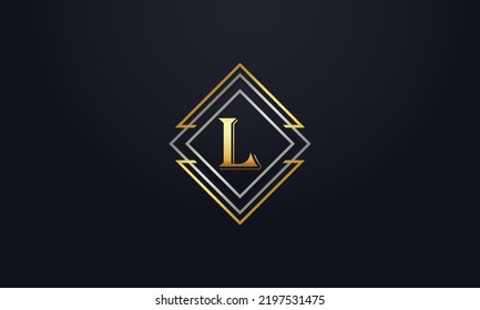 Luxury elegant logo design vector with L