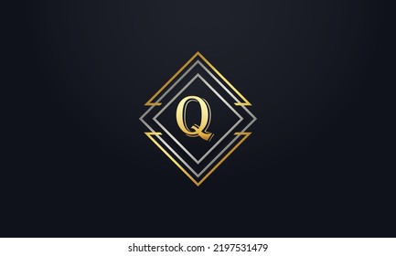 Vector de diseño de logotipo elegante de lujo con Q