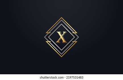 Luxury elegant logo design vector with X