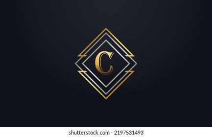 Luxury elegant logo design vector with C