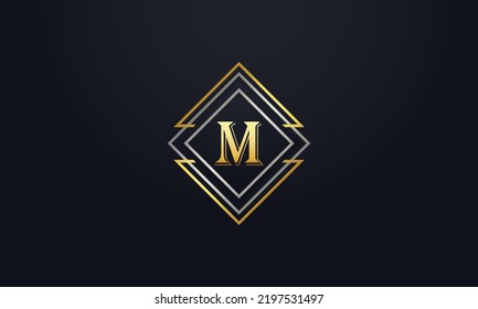Luxuriöser eleganter Logo-Designvektor mit M