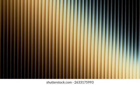 Luxury elegant metal ribbed surface background with gradient waves and soft reflections in retrofuturistic style for dynamic industrial design, high-tech aesthetic or trendy visual art project. Vector