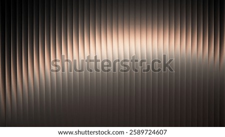 Luxury elegant metal ribbed surface background with gradient waves and soft reflections in retrofuturistic style for dynamic industrial design, high-tech aesthetic or trendy visual art project. Vector