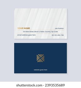 Diseño elegante de plantillas de tarjetas de visita minimalista en blanco y azul en el estilo moderno	