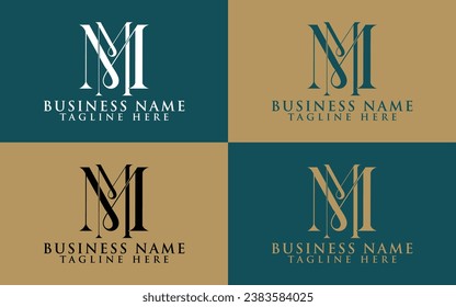 Luxury Elegantes MM-Monogramm Logo Design Symbol mit bearbeitbarer Vektorvorlage