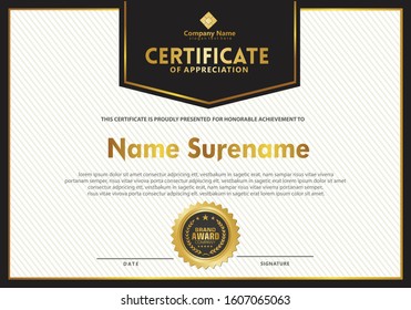 luxury and elegant modern certificate template with texture pattern background.