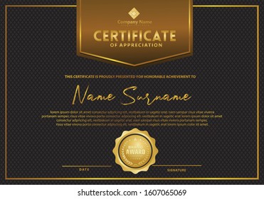 luxury and elegant modern certificate template with texture pattern background.