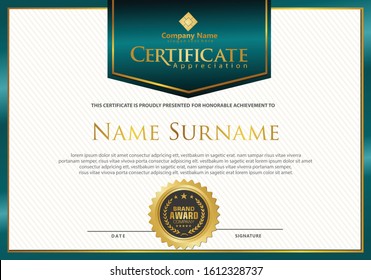 luxury and elegant modern certificate template with texture pattern background.