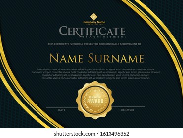 luxury and elegant modern certificate template with texture pattern background.