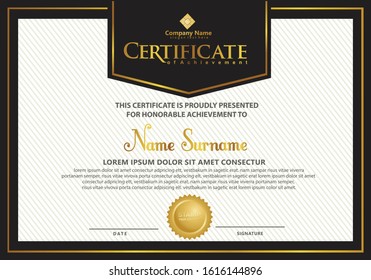 luxury and elegant modern certificate template with texture pattern background.