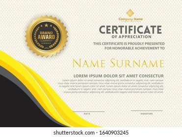 luxury and elegant modern certificate template with texture pattern background.