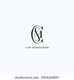Luxury Elegant Monogram letter C and letter S and letter M logo vector for interior fashion jewelry brand