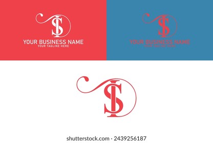 Luxury Elegant IS monogram logo design or SI logo icon full editable vector template