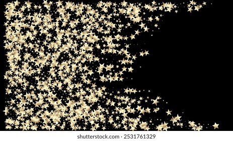 Luxury Elegant New Year Christmas Garland Vector Background. Sparkling Winter Foil. VIP Gold, Silver Glitter, Sparkles, Gradient Stars Confetti. Gold, Silver Rich Falling Stars Confetti.