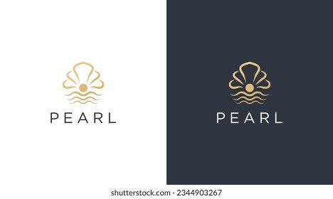 planilla de diseño de logotipo de la cáscara de mar de clam