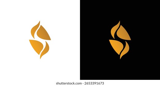 Luxury and elegant S initials logo design	