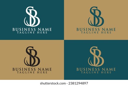 Luxury Elegantes SB Monogram Logo Design Symbol mit bearbeitbarer Vektorvorlage