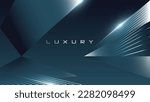 Luxury Elegant Super Car Automobile Urban Design Background. Premium Blue Silver Metallic Shine lines Effect Display showroom in store. Luxurious Brand Royal High Standard Award Background Template