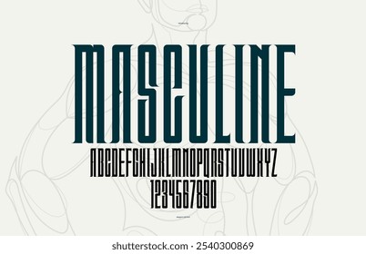 Fonte de vetor alto elegante de luxo para logotipos e emblemas, letras condensadas modernas alfabeto de tipografia no estilo clássico da moda serif, tipo de beleza, melhor para logotipos e emblemas.