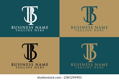 Diseño de logotipo de lujoso elegante TB en monograma icono plantilla de vector completa editable