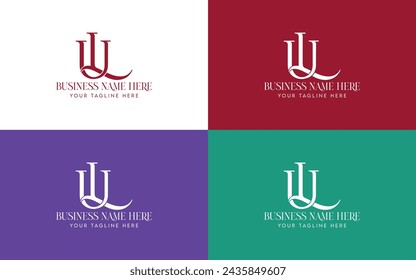 Lujo Elegante UL monograma OR LU logo diseño icono completo editable vector plantilla