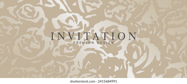 Luxury elegant vector abstract background with silver flowers pattern. Premium illustration for cover design, card, flyer, poster, luxe invite, wedding card, prestigious voucher and invitation.