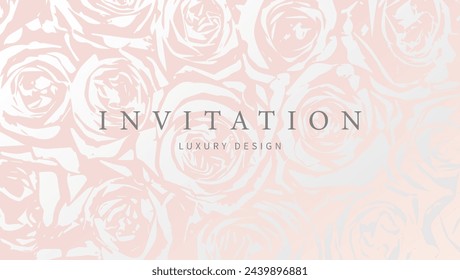 Luxuriöser eleganter Vektor abstrakter Hintergrund mit Blumen Muster. Rosen. Premium-Illustration für Cover-Design, Karte, Flyer, Poster, Luxus-Einladung, Hochzeitskarte, prestigeträchtiger Gutschein und Einladung.