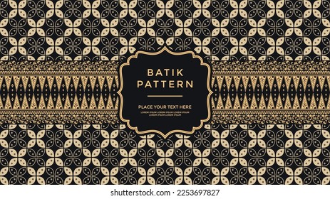 plantilla de patrón de batik javanés de vectores de lujo y elegante