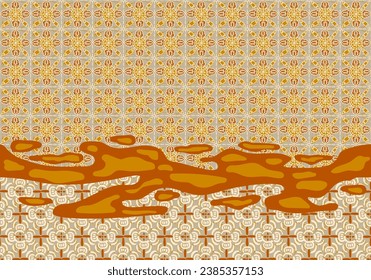 Luxury and elegant vector Javanese ethnic batik seamless pattern template