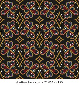 Plantilla de patrón de batik étnico javanés de Vector de lujo y elegante, diseño de Vector.
