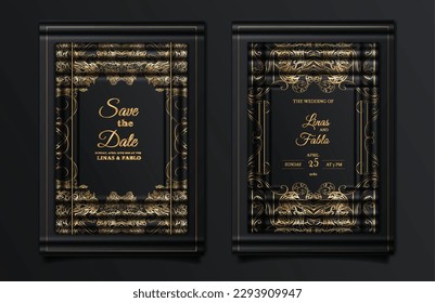 luxury elegant wedding invitation card set