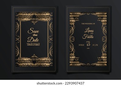 luxuriöses Design für Hochzeitseinladung