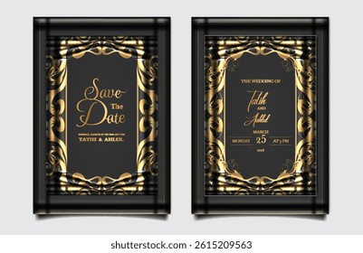 luxury Elegant wedding invitation design set