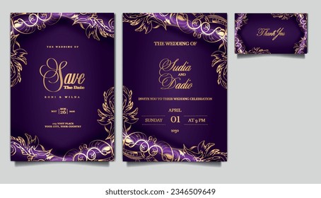 conjunto de invitados de boda elegante y lujoso